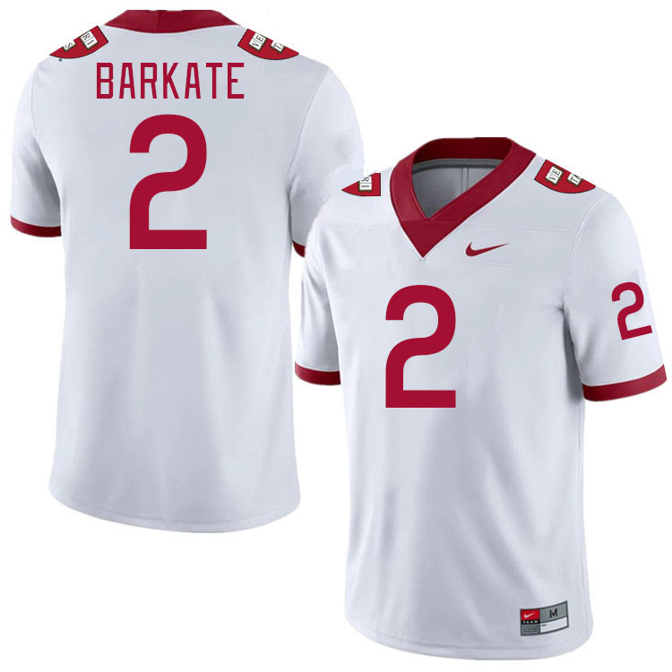 Men-Youth #2 Cooper Barkate Harvard Crimson 2023 College Football Jerseys Stitched Sale-White